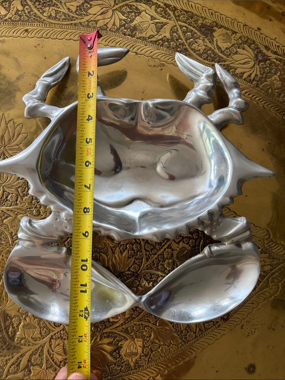 Pewter crab dish